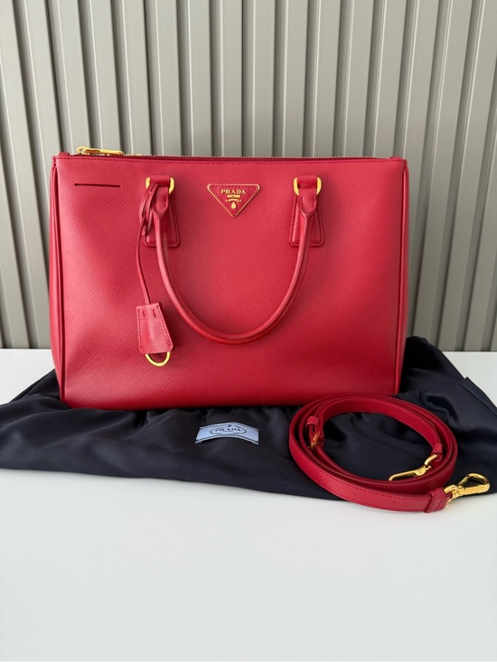 Prada Handbags - Red Prada Galleria Saffiano Large Leather Bag